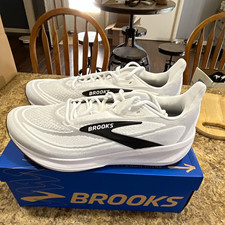 Brooks Men’s Low Top Lace-Up Athletic Sneakers White/Black 1104991D135 picture