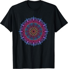 Boho Yoga Tee Featuring Sacred Geometry and Mandala Designs picture