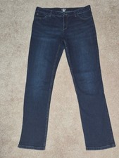 Ann Taylor dark wash straight leg jeans picture