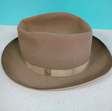 Vintage Adam Fedora Hat Size 6 7/8 Brown Felt Bound Edge Grosgrain Band Men's picture