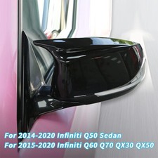 2X M3 Style Side Mirror Cover Cap For Infiniti Q50 Q60 Q70 2014~2024 Gloss Black picture