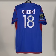 Lyon 2023/24 Adidas Away Football Shirt Blue Rayan Cherki 18 Mens Medium IB0907 picture