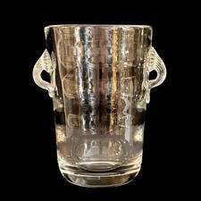 Vintage Scandinavian Crystal Ice Bucket Holmegaard Optic Scroll Handles picture