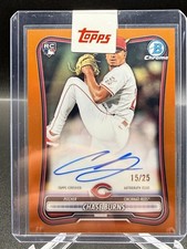 2026 Topps Bowman Chrome Chase Burns Cincinnati Reds RC Orange Auto /25 CRA-CB picture