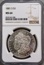 1881-S $1 Silver Morgan Dollar NGC MS64 picture