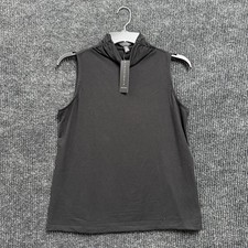Investments Mock Neck Top Womens PS Petite Small Black Sleeveless Ponte NWT picture
