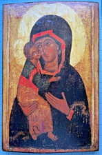 Wooden Icon Hand Made Reproduction of O. L. of Vladimir, Suzdal Made In Russia picture