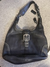 Coach Vintage Leather Hampton Hobo Bag Black picture