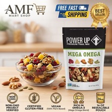 Power Up Mega Omega Trail Mix from Gourmet Nut, Resealable Bag, 14 oz, picture