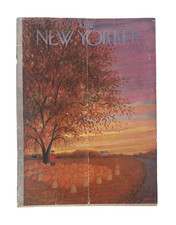 The New Yorker Magazine October 31, 1953 Halloween Pumpkin Edna Eicke Cover picture