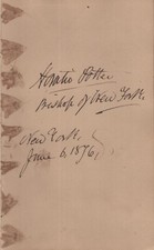 Horatio Potter- Signed Historical Page 1876 (Bishop of New York) picture