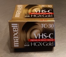 Maxell TC-30 HGX Gold Premium High Grade Video Cassette VHS-C New Factory Sealed picture