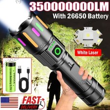 35000000Lumens LED High Powerful Flashlight Super Bright USB Rechargeable Torch picture