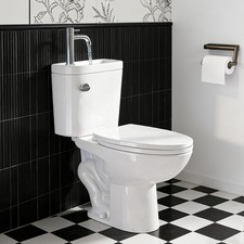 Two Piece Toilet with Sink 2 in 1 Toilet Bowl with Faucet 1.28 GPF Single Flush picture