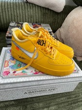 Size 10 - Nike Air Force 1 Low OFF-WHITE University Gold Metallic Silver picture