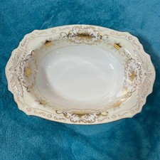 ADLINE CORONET CHINA  Handpainted Oval Bowl Japan 12K GOLD TRIM 10.75