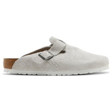 Birkenstock × Stussy Boston Clog Bone White Suede Leather Shoes Wide Size 37-45 picture