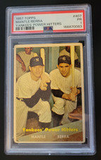 1957 TOPPS YANKEES' POWER HITTERS #407-MANTLE/BERRA-GRADED PSA 1 PR *VINTAGE* picture
