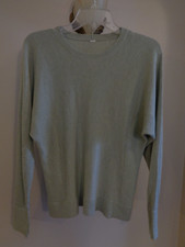 Lululemon Cashlu Knit Pullover Cashmere Blend Heathered Green Fern Size 8 picture