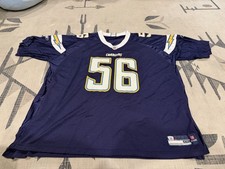 Reebok Men's Stitched San Diego Chargers Jersey #56 Shawn Merriman, Size 4XL picture