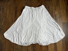 Style & Co 1X White Lace Patchwork Midi Skirt Boho Cottagecore Prairie Western picture
