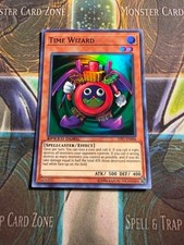 *** TIME WIZARD *** SUPER RARE HOLOGRAPHIC (ORIGINAL ART) STP1-EN008 YUGIOH picture