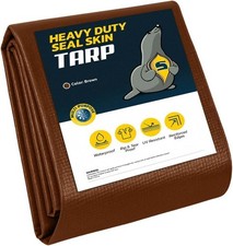 Seal Skin Heavy Duty Waterproof PolyTarp, 12 mil Tarpaulin Cover w/ Grommets picture