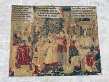 Vintage Fabulous Hand Printed French Pictorial Figurative Aubusson StyleTapestry picture