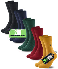 Luxury Bamboo Rayon Ribbed Mens Dress Socks Multipack Work Office picture