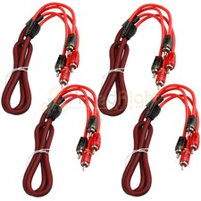 4 Pack 3ft RCA Cable OFC Interconnect DS18 R3 Competition Rated Performance Red picture