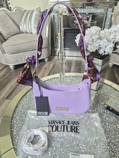 NWT VERSACE JEANS COUTURE CROSSBODY SHOULDER BAG W/ SCARF (LAVENDER) picture