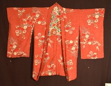 Vintage Women's Japanese Silk Kimono HAORI Jacket Subtle Pattern Long Sleeves picture