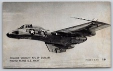 Airplanes~Chance Vought F7U-3P Cutlass Jet Fighter~B&W Photo~Vintage Postcard picture