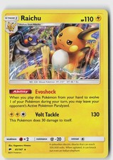 Pokemon TCG Raichu Lightning Holo Rare SM - Burning Shadows 41/147 NM picture