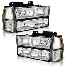 WEELMOTO For 1994-1998 Chevy Silverado C/K 1500 2500 Headlights w/Bumper Lamps picture
