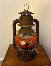 Primitive Antique Halloween/Fall decor. Handmade - DIETZ lantern. picture