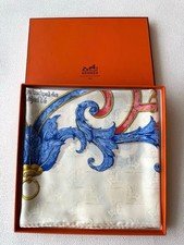 Hermes Carre 90 Silk Scarf L'Instruction Du Roy White Mint picture