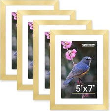 5x7 Picture Frame Bulk-4 Pack Gold Picture Frames Collage Wall Decor Wall picture