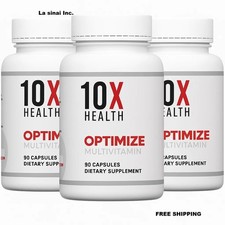 3 PACK Auth entic 10X Health Optimize Methylated Multivitamin 90 Caps picture