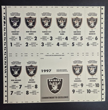 An uncut sheet of 1997 Oakland Raiders season ticket stubs, Mint picture