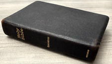 Holman Verse Reference Jewel Bible KJV Copyright 1942 Black MOROCCO Leather USA picture