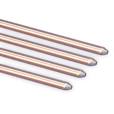 Nvent Erico 615880 Pointed End Ground Rod, 5/8 In Dia, 8 Ft L, Copper Bonded picture