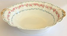 GDA France Haviland Open Vegetable Bowl Pink Roses Blue Flowers Gold Antique picture