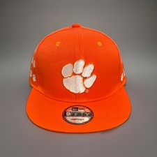 Clemson Tigers New Era Snapback Hat Orange Flat Brim Adjustable Cap picture