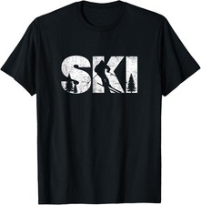 Gifts for Skiers Men Women Snow Skiing Alpine Downhill Ski Gift Unisex T-Shirt picture