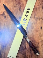 Ikeda Yoshikazu Japanese Honyaki Yanagiba Knife Rosewood 305mm Blue Steel Super picture