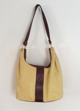 Marino Orlando Butter Yellow Brown Leather Large Shoulder Hobo Bag picture