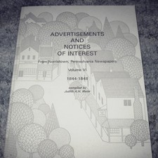 1992 Advertisements & Notices Of Interest From Norristown PA Newspapers 1844- 48 picture