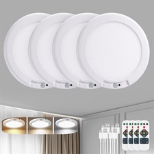 4Pack Rechargeable Motion Sensor Ceiling Light with Remote Wireless LED 3 Colors picture