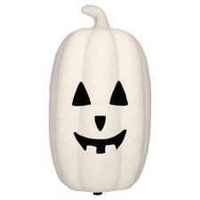 Paper Mache Jack-o'-Lantern Decoration, White, 12.5